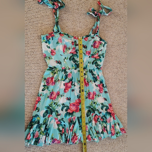 Betsey Johnson Mint Green and Pink Floral Mini Dress - Picture 8 of 8